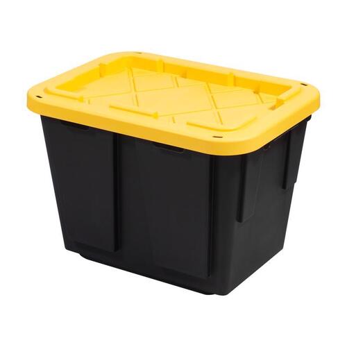 Greenmade 691294 Storage Box Pro. Grade 12 gal Black/Yellow 14.7" H X 15" W X 20.5" D Stackable Black/Yellow