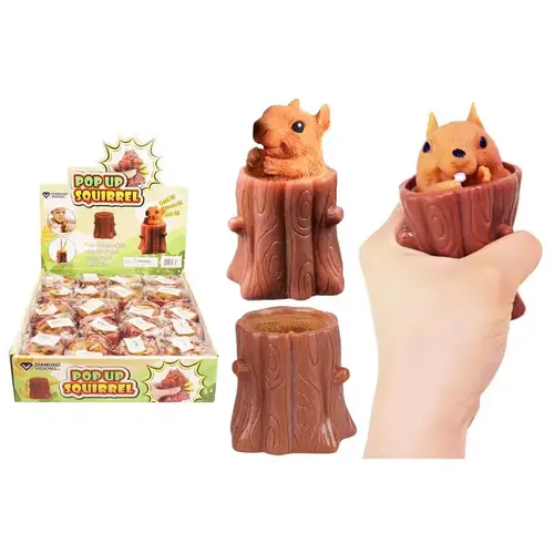 Pop-Up Squeeze Toy Silicone Brown Brown - pack of 20