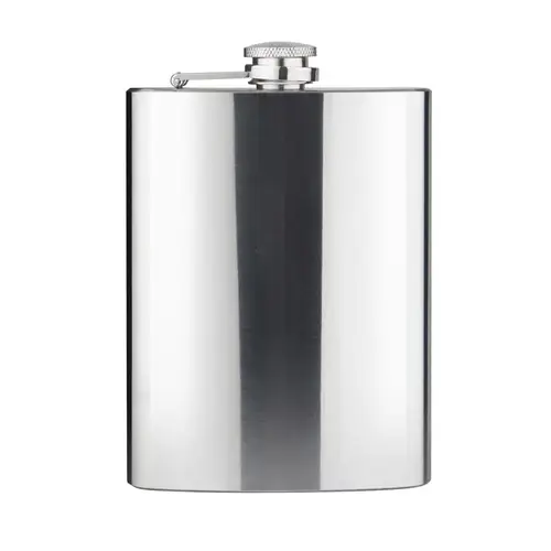 Flask 8 oz Silver Stainless Steel Silver