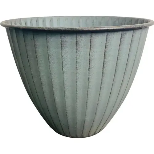 Robert Allen MPT02515 Planter Monroe 8" D Metal Light Blue Light Blue