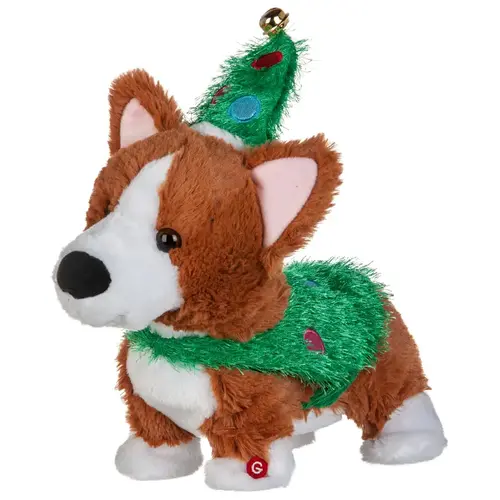Christmas Decor Multicolored Animated Darling Dancing Tree Corgi 11.0236" Multicolored