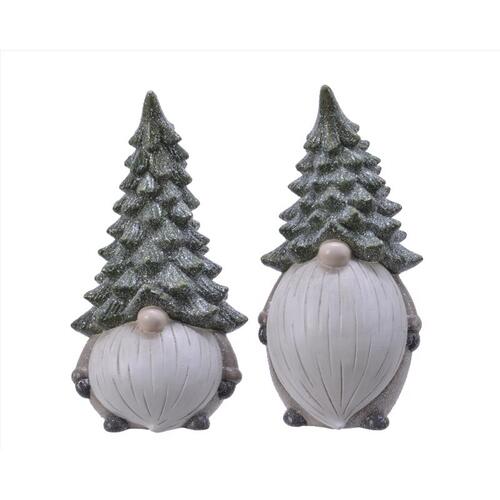 Indoor Christmas Decor Multicolored Terracotta Gnome 11.4" Multicolored