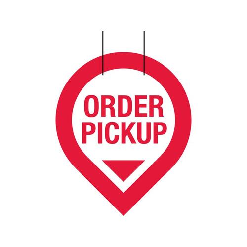 Signage Kit Red/White Online Pickup Overhead Plastic Red/White