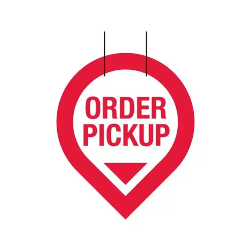 Signage Kit Red/White Online Pickup Overhead Plastic Red/White