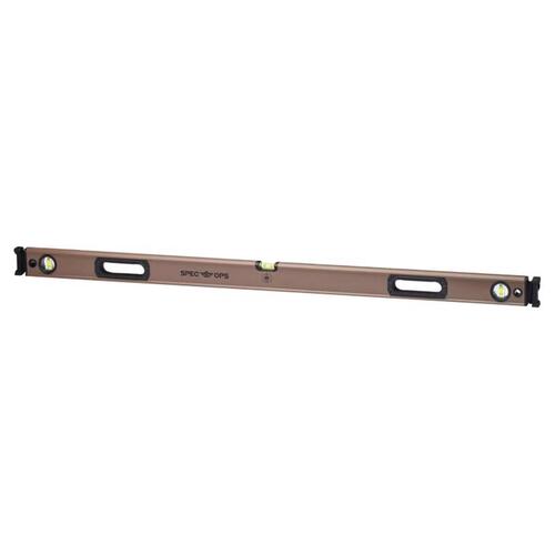 Spec Ops SPEC-LEVEL48 Level with Bungee 48" Aluminum Box Beam 3 vial Brown