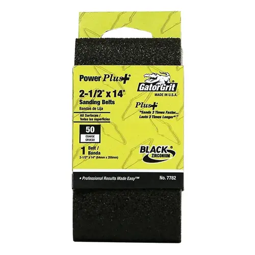 Sanding Belt 14" L X 2-1/2" W Zirconia Aluminum Oxide 50 Grit Coarse