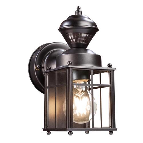 Wall Lantern Franklin Matte Black Motion-Sensing LED Matte