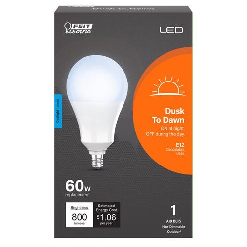 Feit Electric A800C950CADDLED LED Dusk to Dawn Bulb E12 E12 (Candelabra