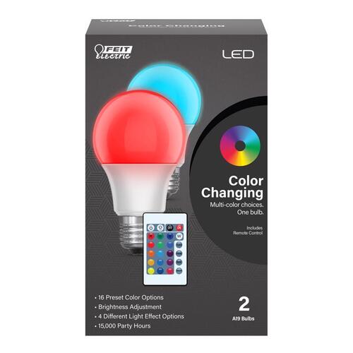 Feit Electric A19RFPARTYLED2 Party Bulb A19 E26 (Medium) Color Changing 5 Watt Equivalence White