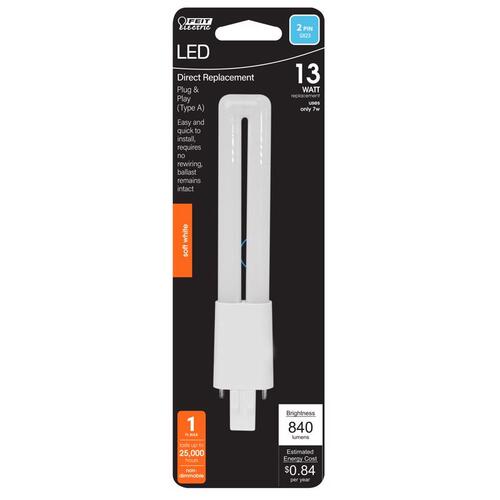 LED Tube Light Linear PL GX23 Soft White 13 Watt Equivalence White