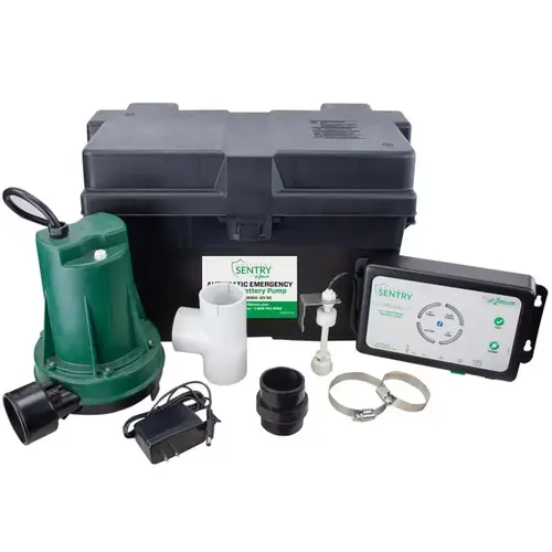 Sump Pump 2580 gph Thermoplastic Vertical Float Switch Battery Submersible Backup