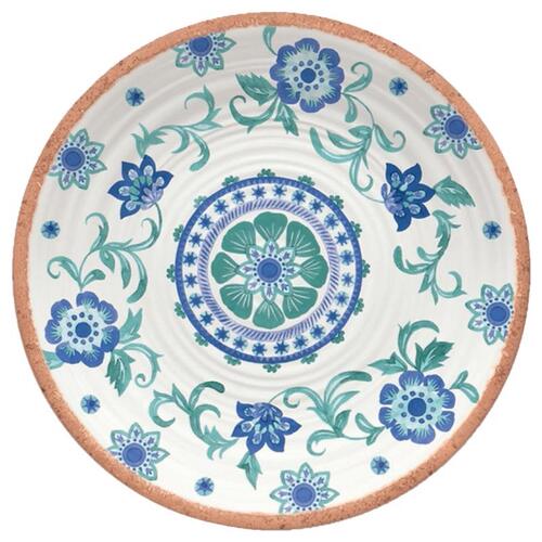 TarHong PAN0140MPRTF Platter Multicolored Melamine Rio Turquoise Floral Multicolored