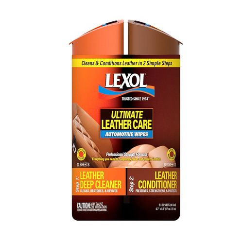 Lexol E301345800 Cleaner/Conditioner Ultimate Leather Care Leather Wipe