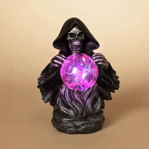 Halloween Decor 10.75" Grim Reaper With Magic Ball