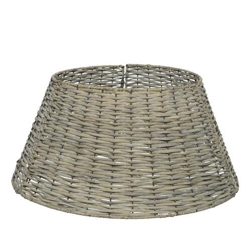 Indoor Christmas Decor Gray Willow Basket Tree Collar 11" Gray