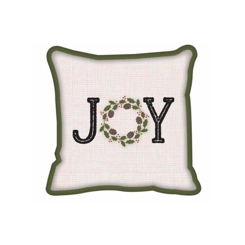 Celebrations 22F01974RS-XCP4 Indoor Christmas Decor Home Multicolored Fireside Joy Wreath Print Pillow 16" Multicolored - pack of 4