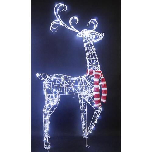 Celebrations 21DH07222 Yard Decor LED Cool White 50" Ornate Wire Buck