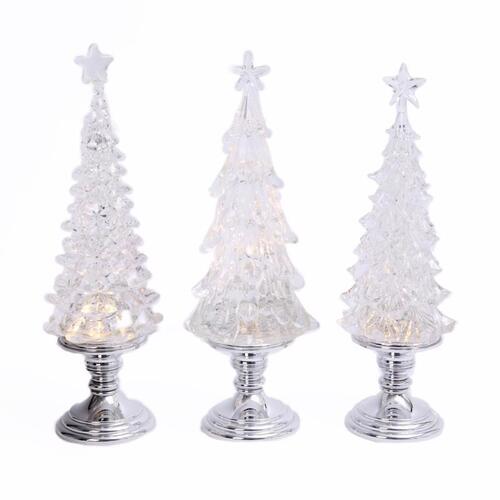 Gerson 2428640 Indoor Christmas Decor LED Assorted Water Globe 15" Assorted