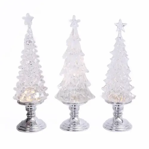 Indoor Christmas Decor LED Assorted Water Globe 15" Assorted