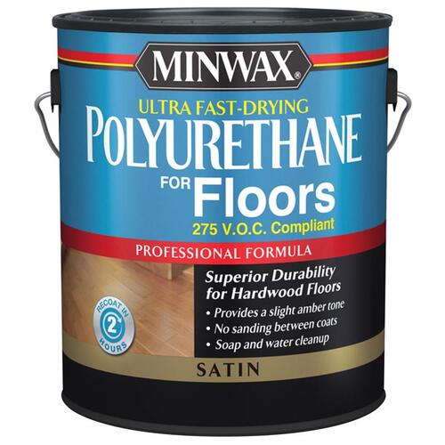 Fast-Drying Polyurethane Ultra Satin Clear Water-Based 1 gal Clear