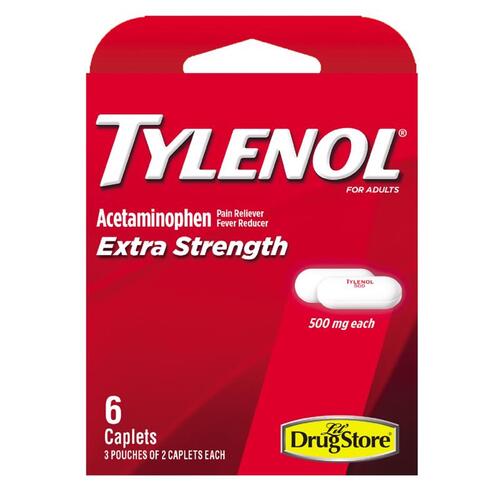 Tylenol 97473 Extra Strength Acetaminophen 500 mg White White