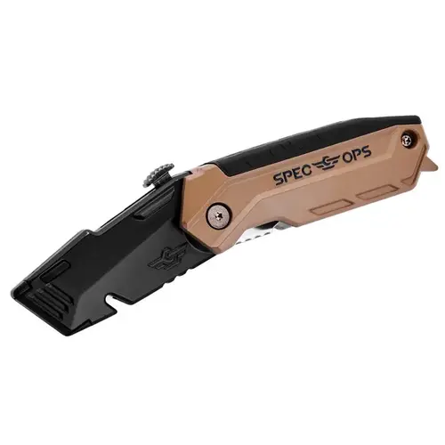 Utility Knife 6.25" Folding Black/Tan Black/Tan