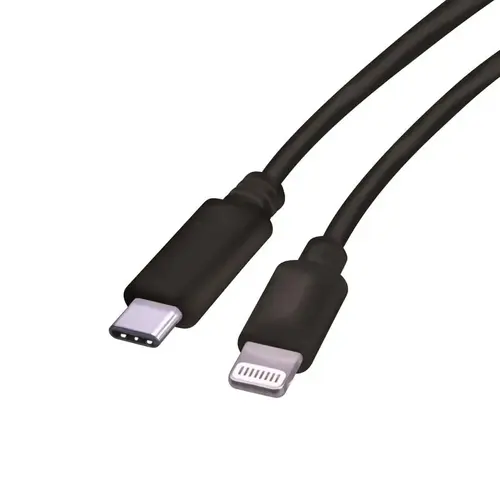 Charge and Sync Cable Lightning to USB-C 10 ft. Black Black