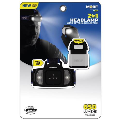 Police Security 98849 Head Lamp MORF 650 lm Black LED AA Battery Black
