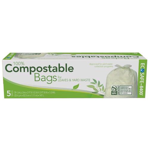 Eco-Safe C042787S Lawn & Leaf Bags Compostable 39 gal Twist Tie