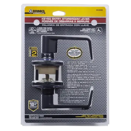 Brinks Commercial BC40099 Storeroom Lockset Matte Black 2" Matte Black