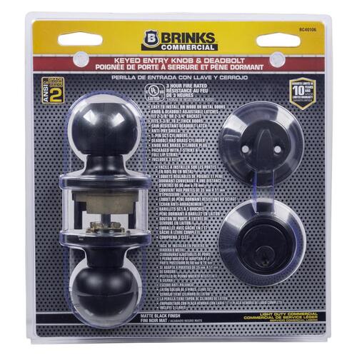 Knob and Deadbolt Set Matte Black 2" Matte Black