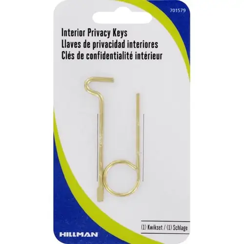 Emergency Key Privacy House/Office Single For Schlage/Kwikset Gold - pack of 5