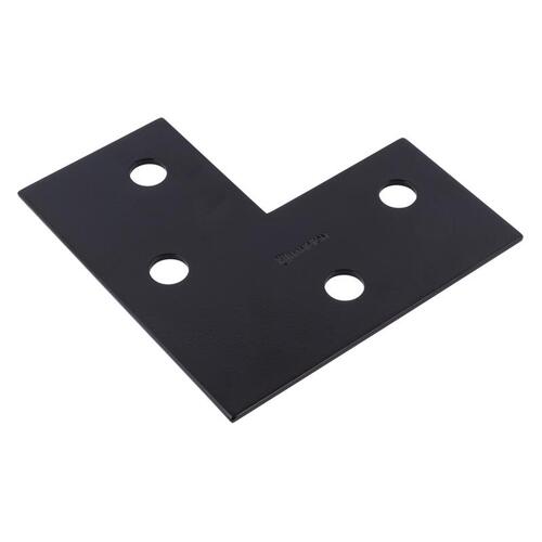 Corner Plate 6" H X 6" W X 1/8" D Black Steel Black