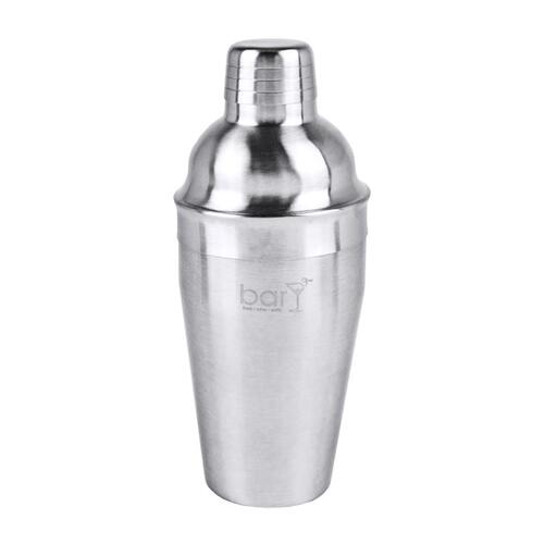BarY3 BAR-0761 Cocktail Shaker with Strainer 18 oz Silver Stainless Steel Silver