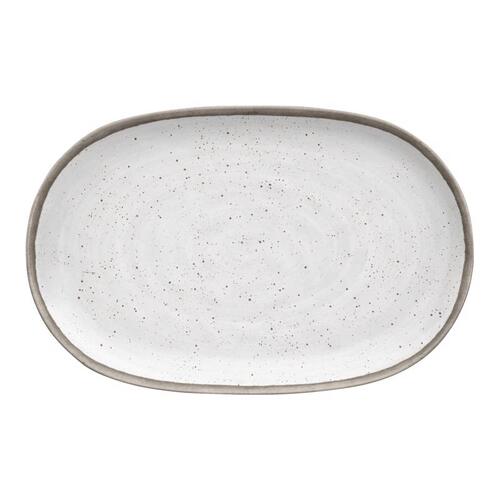 TarHong TT21827275 Platter Retreat Pottery White Bamboo Oval White