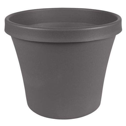 Planter Terra 20.2" H X 24" D Plastic Charcoal Charcoal