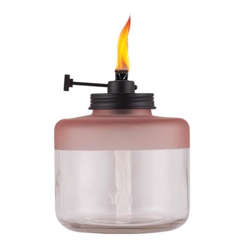 Tiki 1120095 Tabletop Torch Adjustable Flame Pink Glass 6.5" Pink