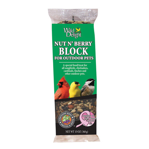 Wild Delight 388350 Bird Food Block Nut N Berry Block Assorted Species Sunflower Seeds 13 oz