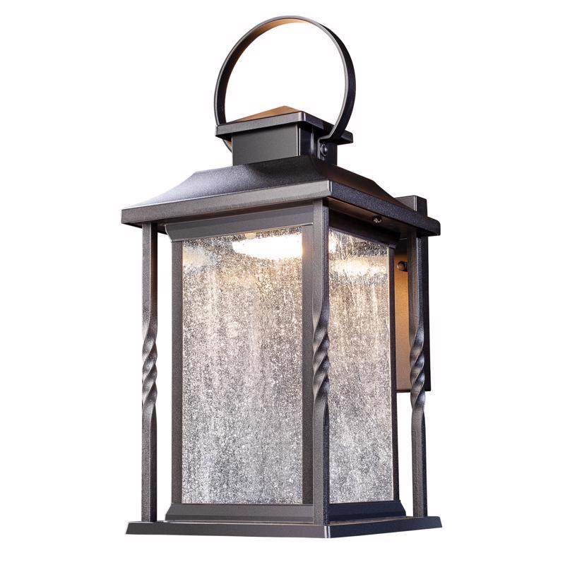 Globe Electric 60000003 Wall Lantern Beauregard Matte Black Dusk to Dawn LED Matte