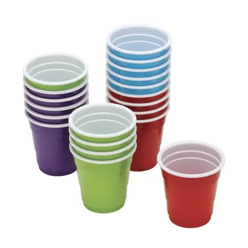 Kolorae KOL-0247 Disposable Shot Glass Assorted Polypropylene Assorted