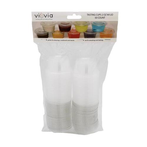 Tasting Cups with Lid 2 oz Clear Polypropylene Clear