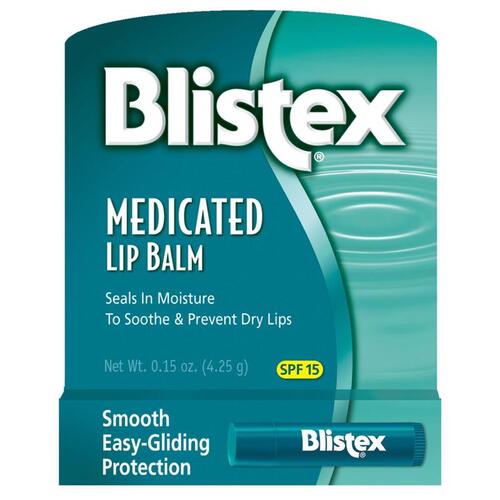 Blistex 83120N Medicated Lip Balm Unscented Scent 0.15 oz