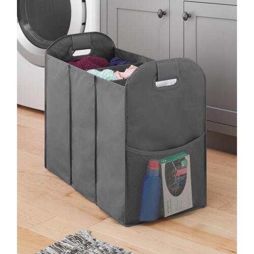 Whitmor 6266-7702-SAGRY Hamper Gray Fabric Collapsible Gray