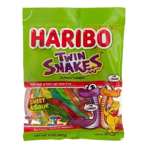 Gummi Candy Twin Snakes Sweet/Sour 5 oz