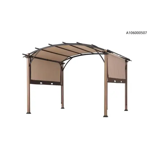 Arched Pergola Fabric Arched 8.3 ft. H X 10 ft. W X 10 ft. L Power Coated