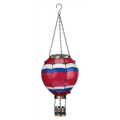 Lantern Multicolored Glass/Metal 23.5" H Hot Air Balloon Multicolored