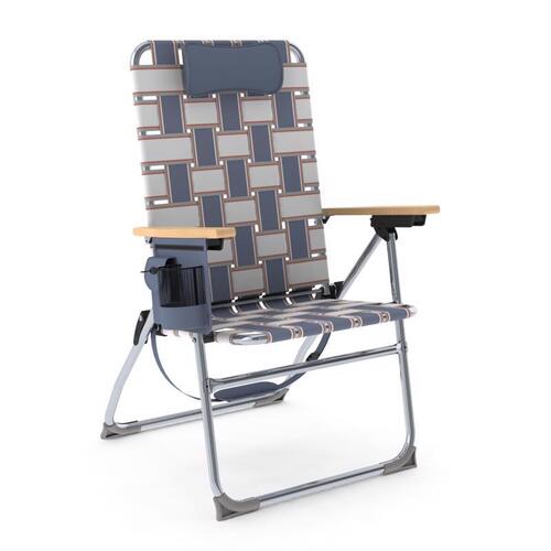 Camp & Go BY647-01451PK4 Folding Web Chair 4-Position Blue/Gray Retro