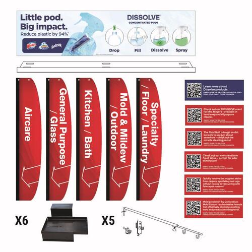 Signage Kit 6" H X 5" W Assorted Cleaning HHC Metal/Styrene Assorted
