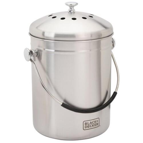 Compost Keeper 166 oz Silver Stainless Steel Silver