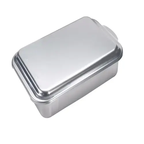 Nordic Ware 46320 NordicWare 9 In. x 13 In. Aluminum Cake Pan with Lid Silver Pair